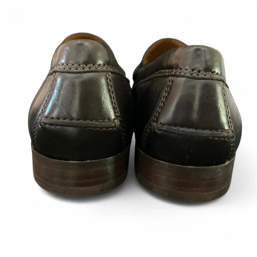 NWOT TRASK Sheepskin Leather loafers Mens US10 Leather Soles/Lining/Stacked Heel